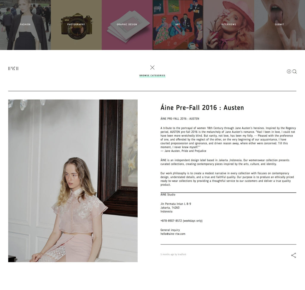 ÁINE featured in IIWII MAG