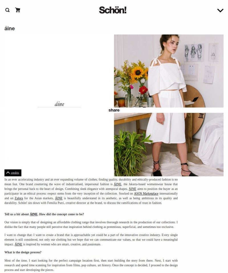 ÁINE Featured in Schön! Magazine