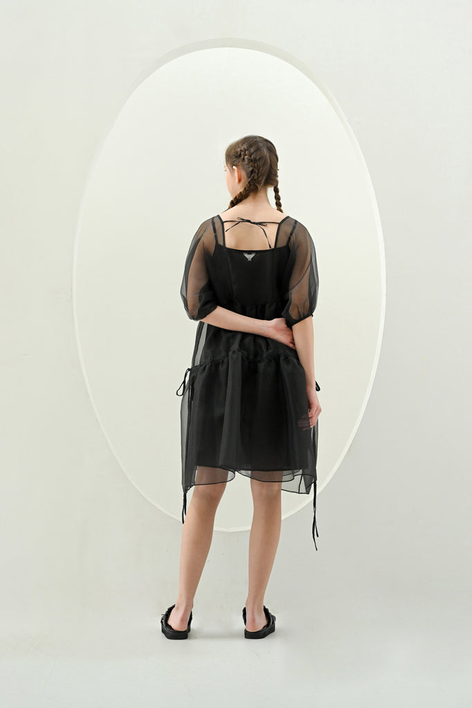 Black Organza Paisley Printed Dress Material With Gota Patti Lace Patterns  at Soch