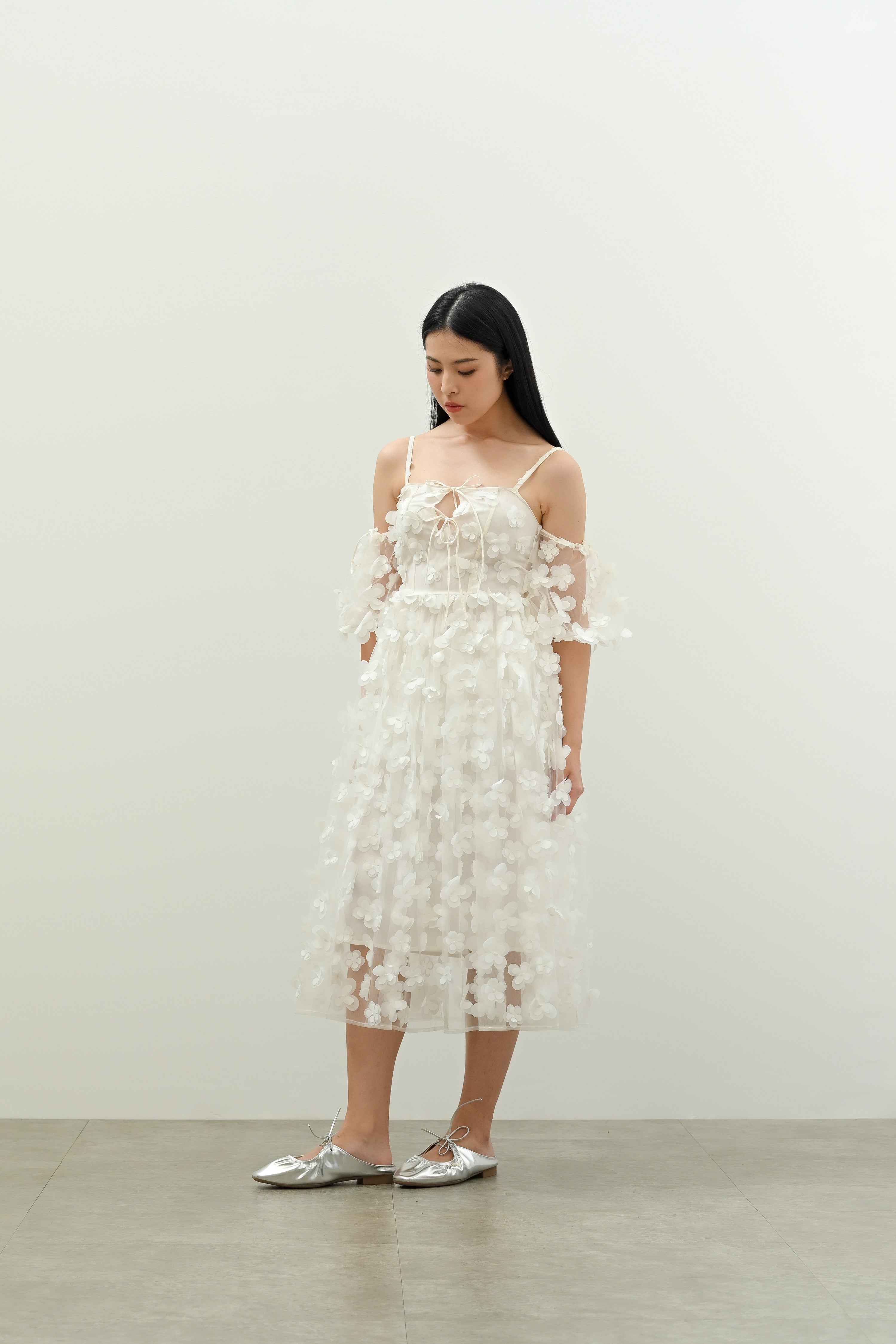 Karina Dress - White Blooms