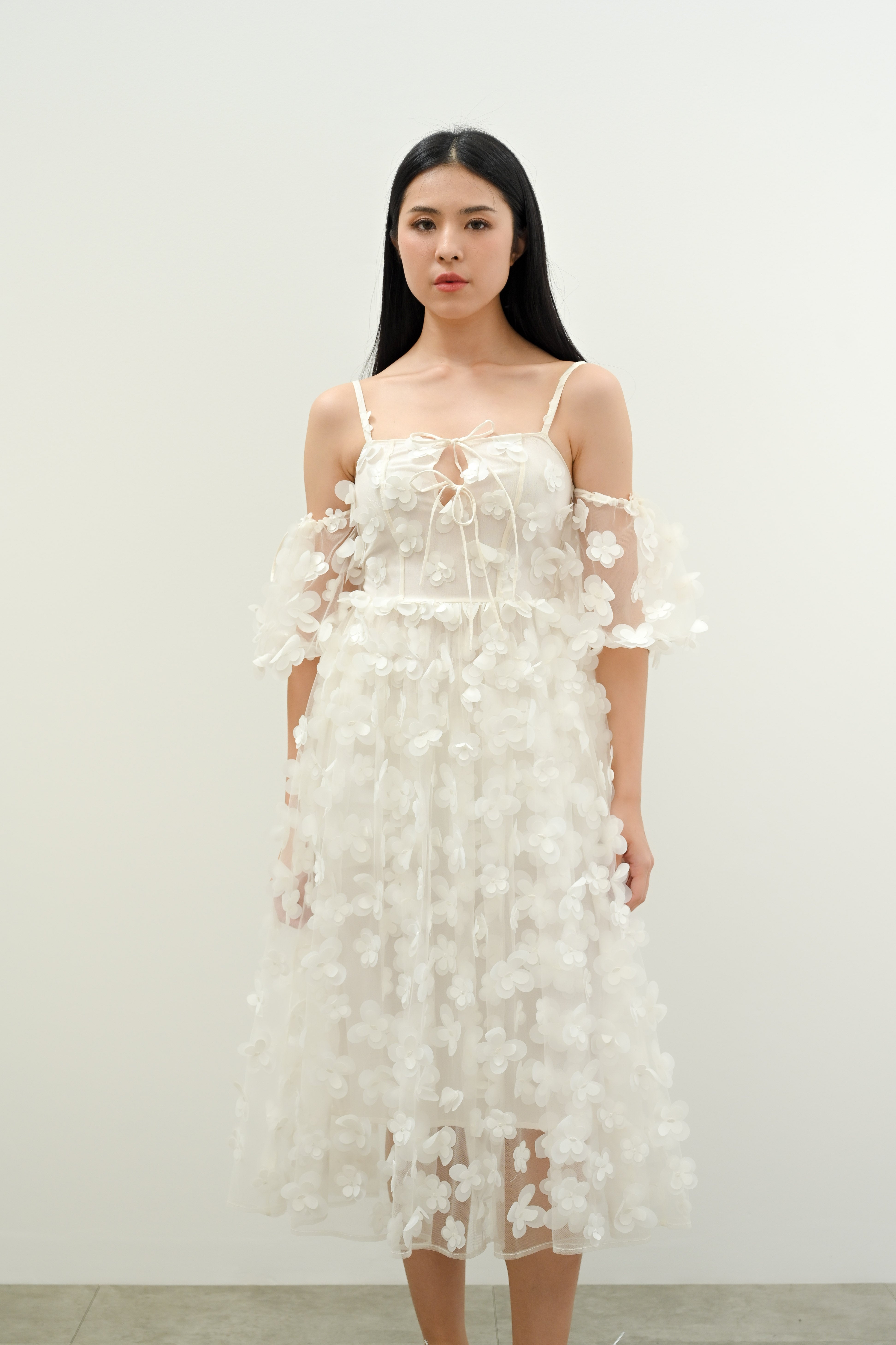 Karina Dress - White Blooms